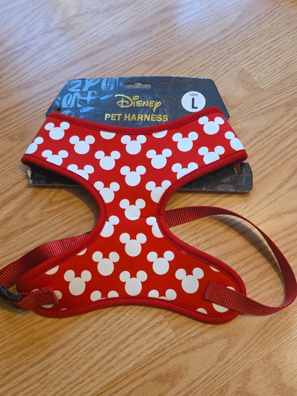Disney Red and White Mickey Pattern Dog Harness